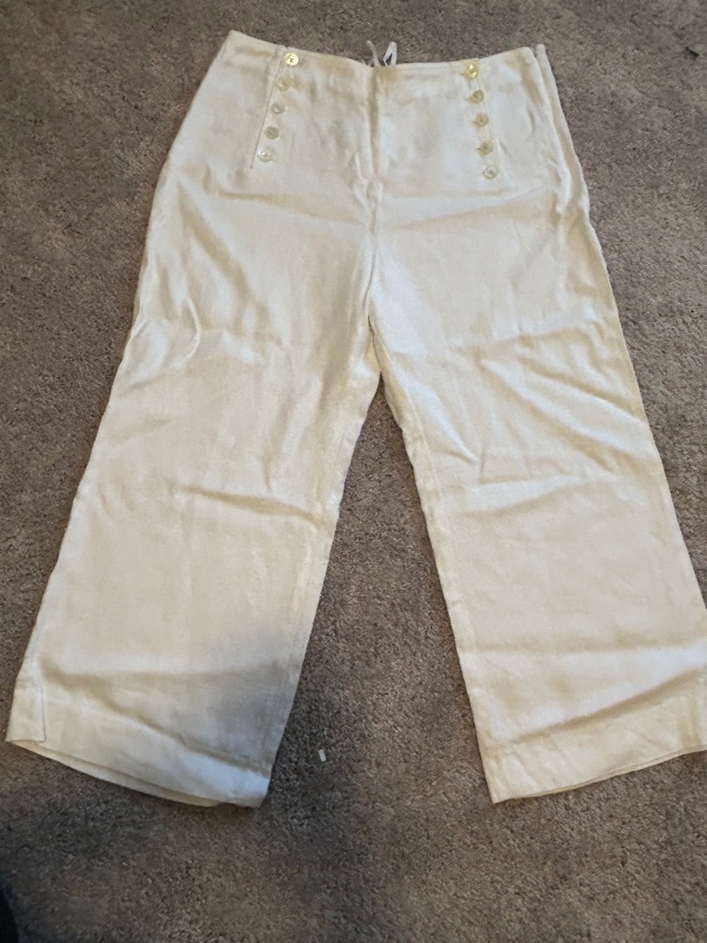 Jcrew white linen pants